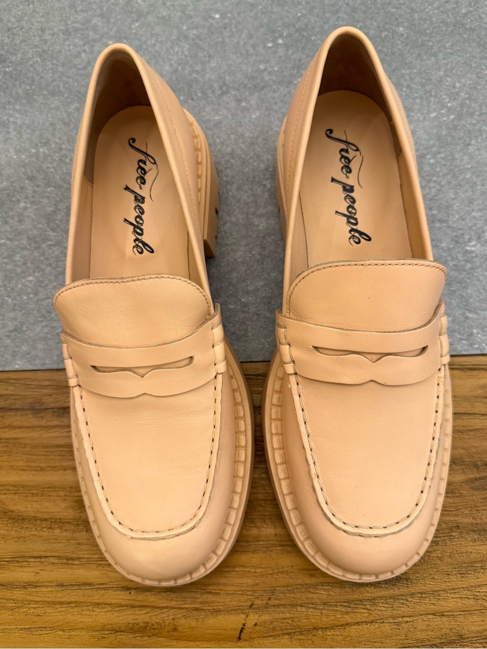 Free People Lyra Lug Sole Penny Loafer Platform Chunky Sole Size 39.5 (US 8.5-9) - Picture 7 of 11